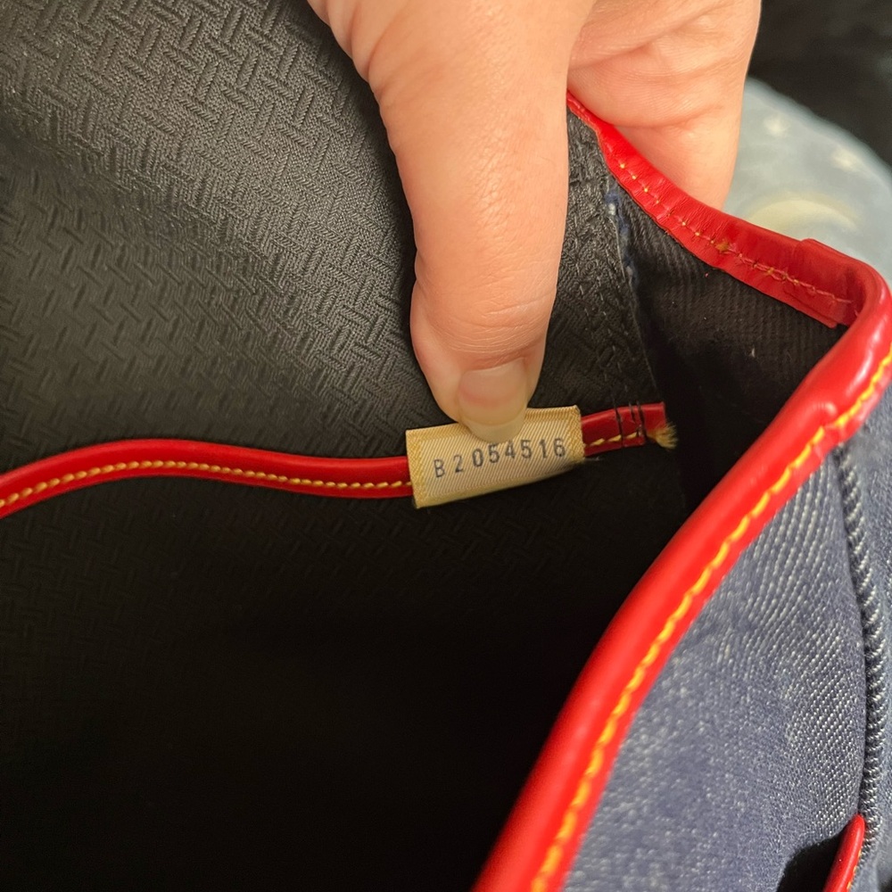 Dooney & Bourke vintage Denim Messenger Bag with Red Trim - Picture 7 of 9